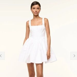 BNWOT STAUD Landscape Dress White Mini Corset S 12 Reception Bride Bachelorette